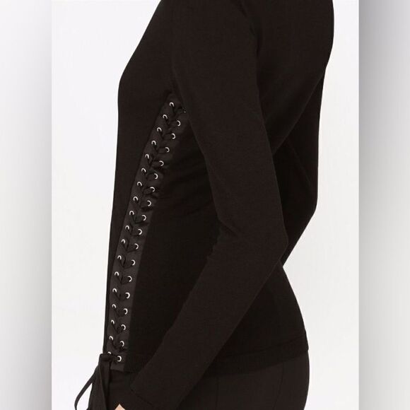 DOLCE & GABBANA NWT Side Lace Up & Cross Stitching Knit Top Black Size 44 $ 1795 - Picture 3 of 8